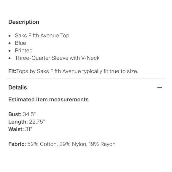 real clothes saks fifth avenue Authentic blue white long sleeve sweater top M - Picture 6 of 7